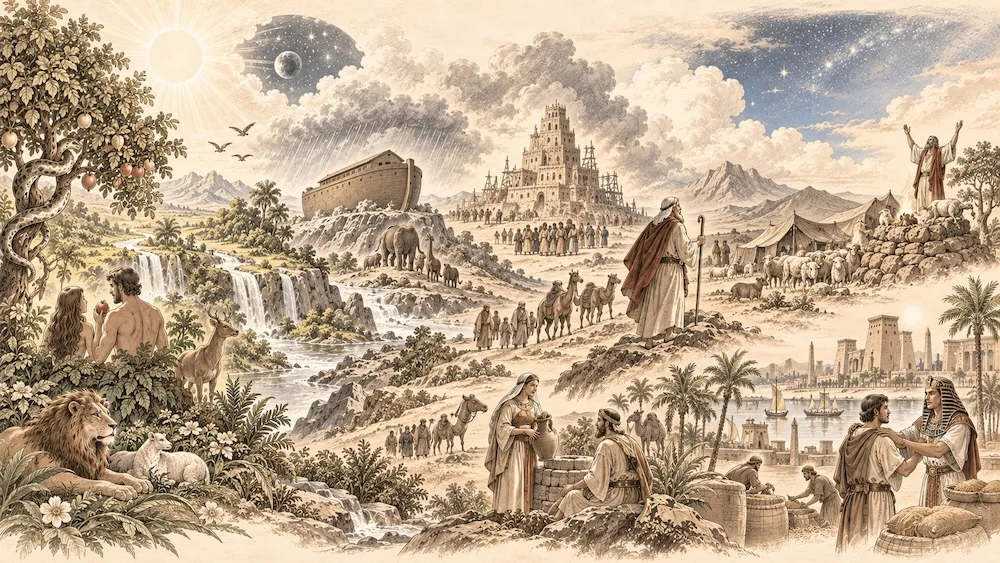 Panorama dos grandes temas de Gênesis, da criação e da queda à aliança com Abraão, à história dos patriarcas e à providência de Deus na trajetória de José, revelando o início da história bíblica da redenção.